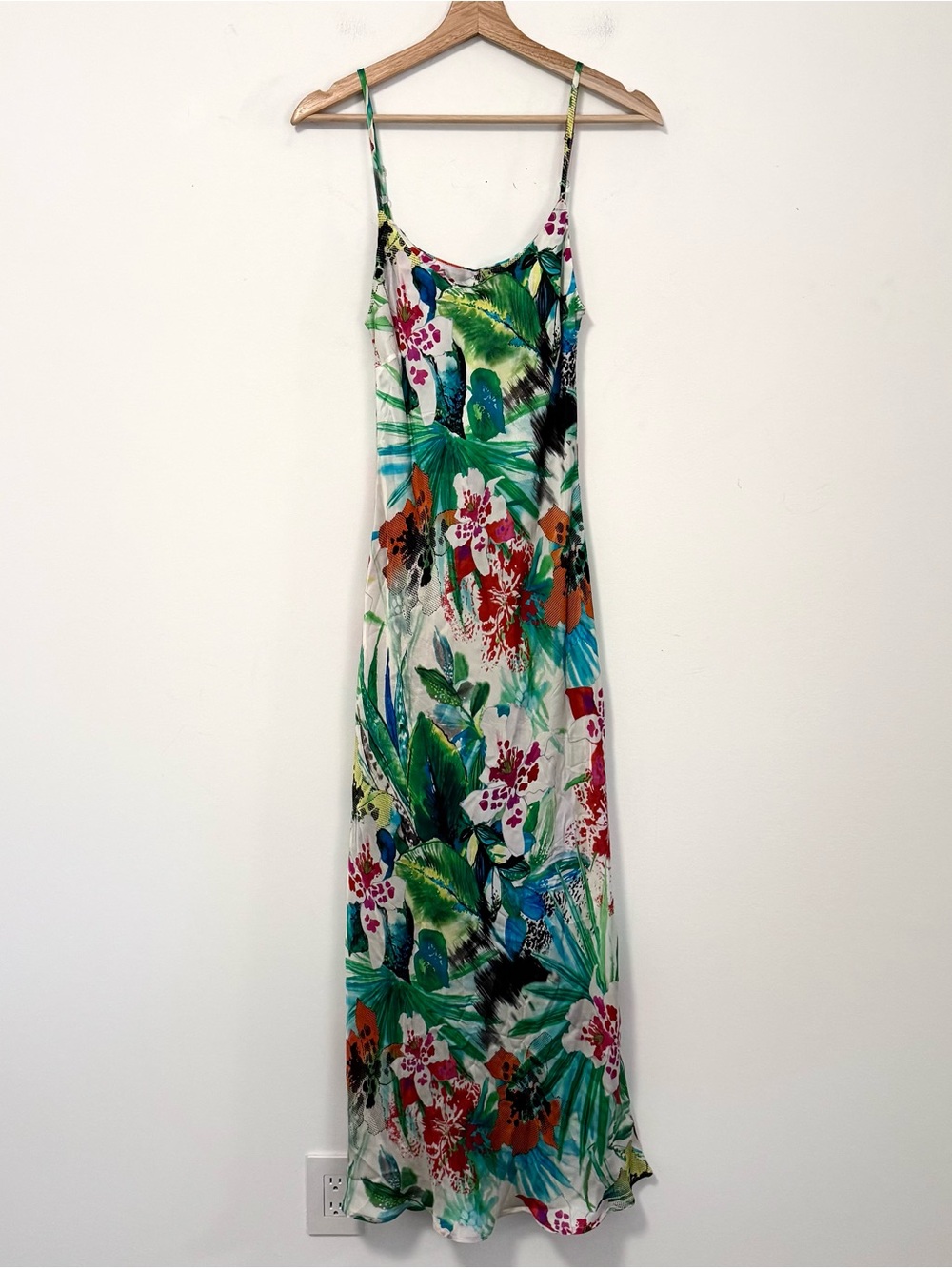 Anatomie Lucilla Silk Slip Dress Size S Floral Tropical Maxi Made in Italy
